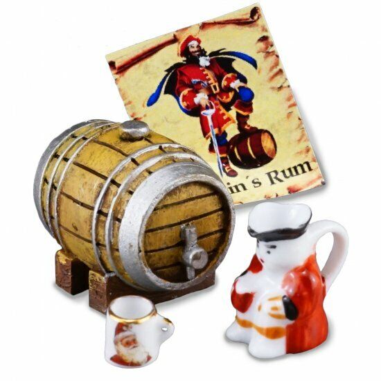 Reutter Porcelain - Dollhouse Miniature Rum Barrel Set