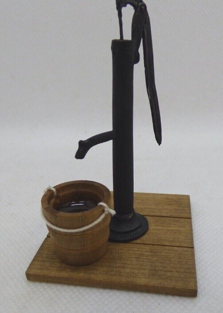 Dollhouse Miniature Water Pump with Bucket