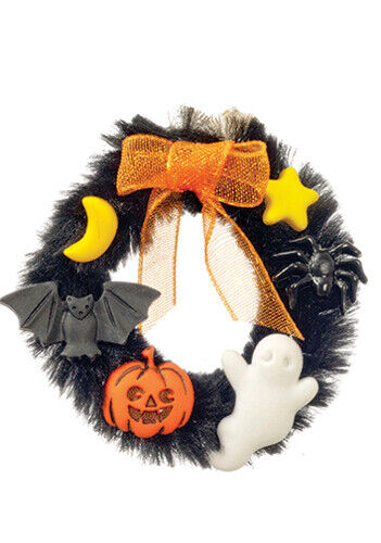Dollhouse Miniature Halloween Wreath #2