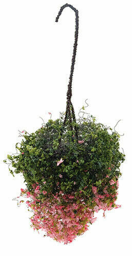 Hanging Basket: Fuchsia, Large, for Dollhouse