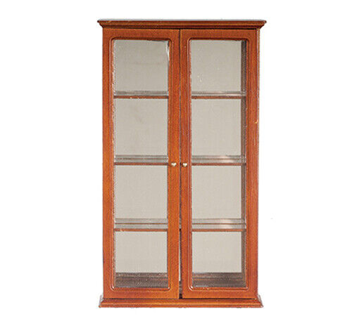 Dollhouse Miniature Tuscan Curio Cabinet in Walnut from the Platinum Collection