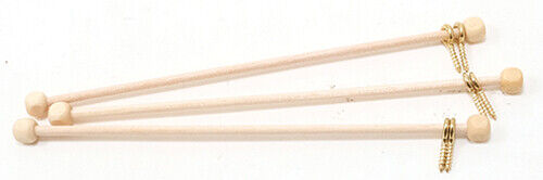 Dollhouse Miniature Curtain Rods with Eyes 3 Pack - 4 In Long