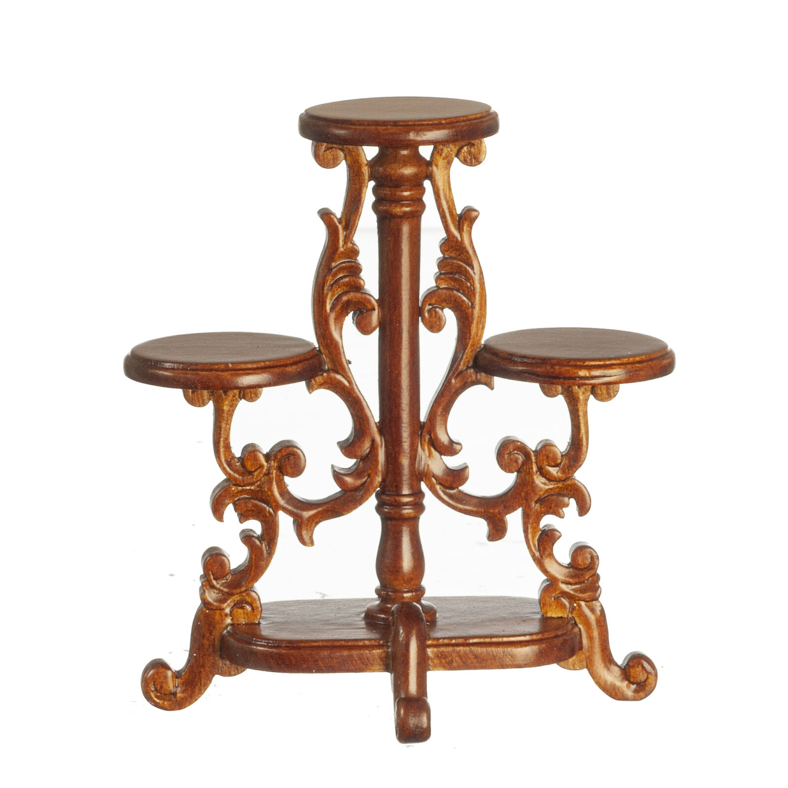 NEW! From JBM Dollhouse Miniature Victorian Plant Stand in Walnut