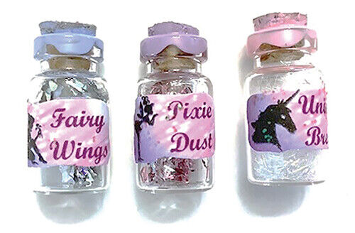 Dollhouse Miniature Halloween Set of 3 Fairy Jars
