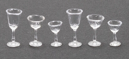 Dollhouse Miniature Clear Stemware by Chrysnbon