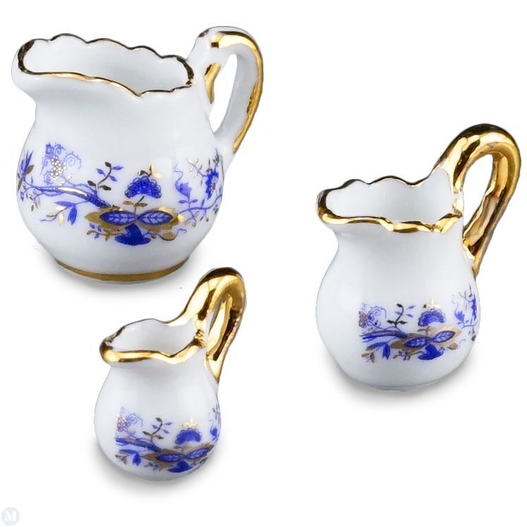 Reutter Porcelain - Dollhouse Miniature Three Porcelain Jugs