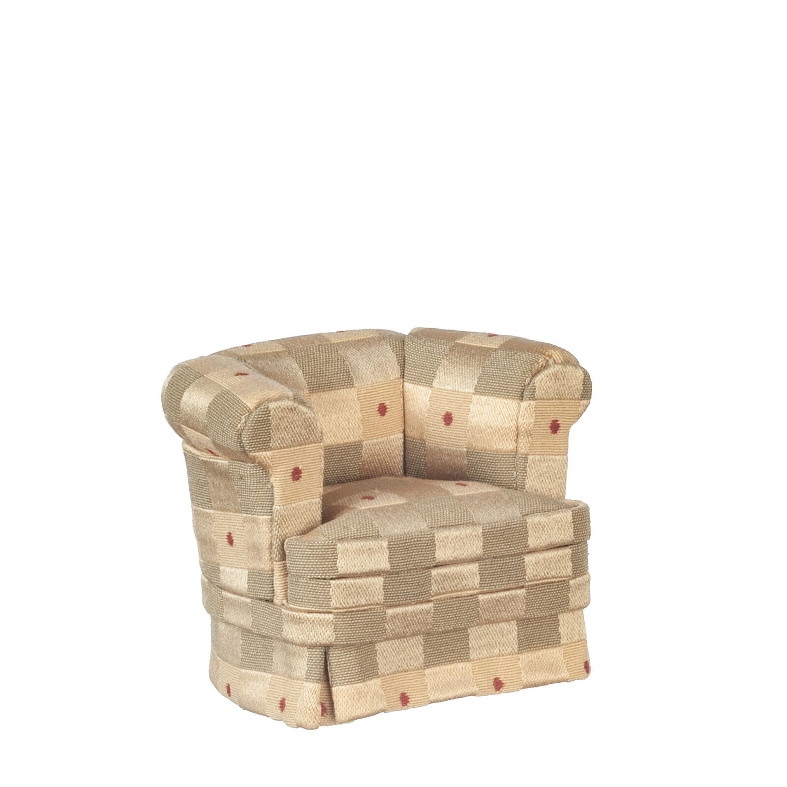 NEW From JBM Dollhouse Miniature Armchair in Olive and Gold