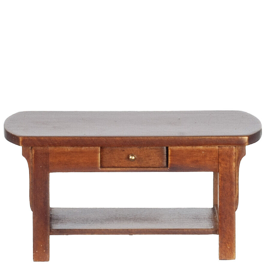 NEW From JBM Dollhouse Miniature Mission Sofa Table in Walnut