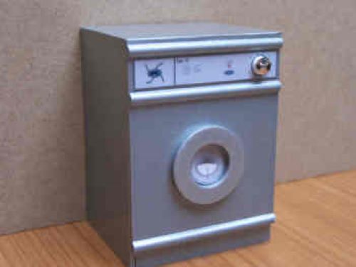 Dollhouse Miniature Silver Washing Machine by Delph Miniatures