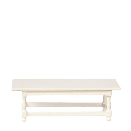 JBM Dollhouse Miniature Sofa table in White