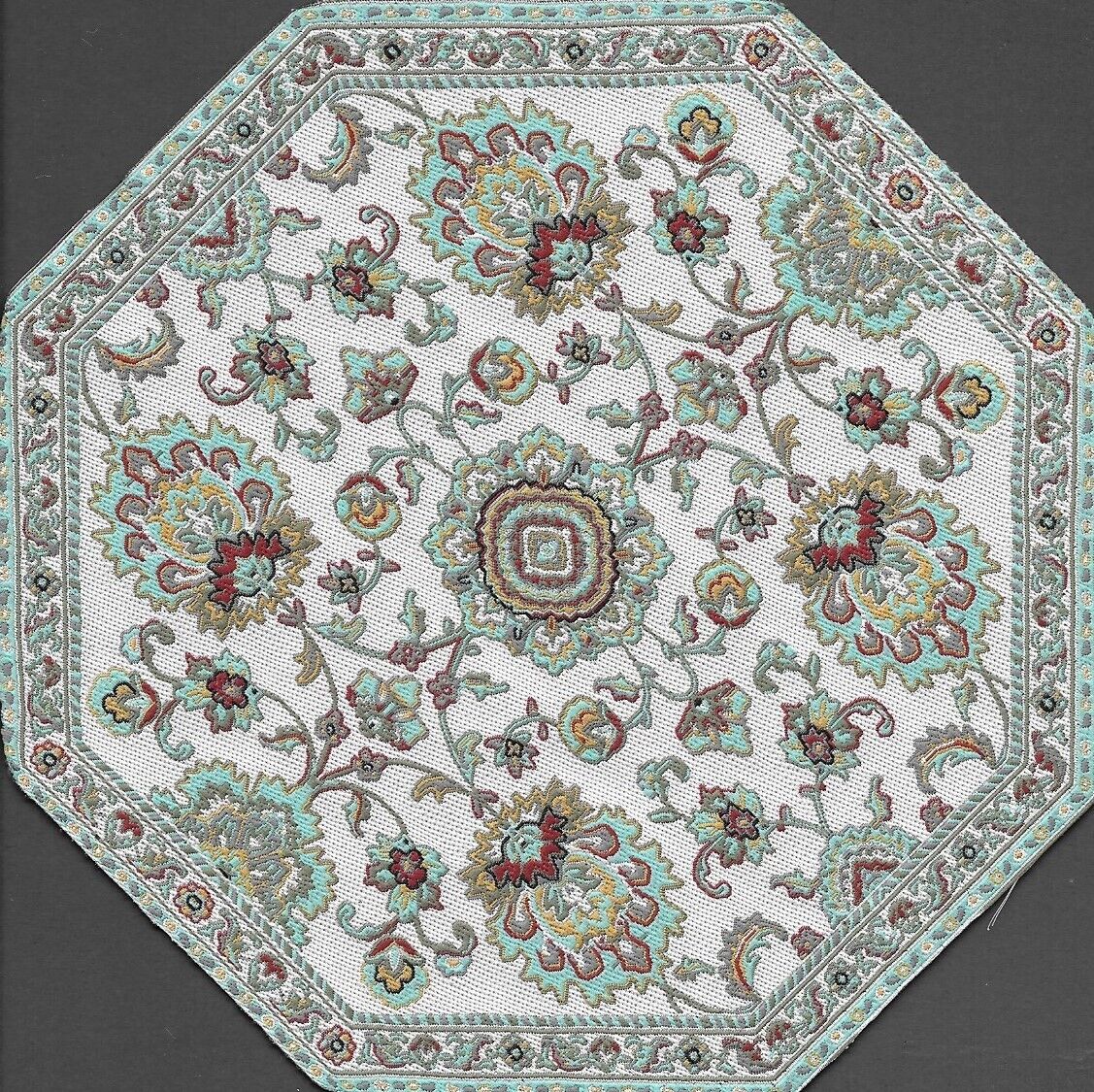 Dollhouse Miniature  Woven Turkish Rug Octagon 5-1/4" #SK10-02