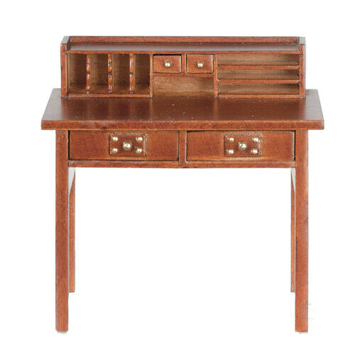 JBM  Dollhouse Miniature Mission Writing Desk in Walnut