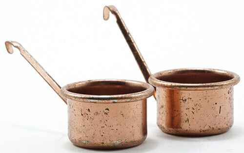 Dollhouse Miniature Copper Pot Set of 2