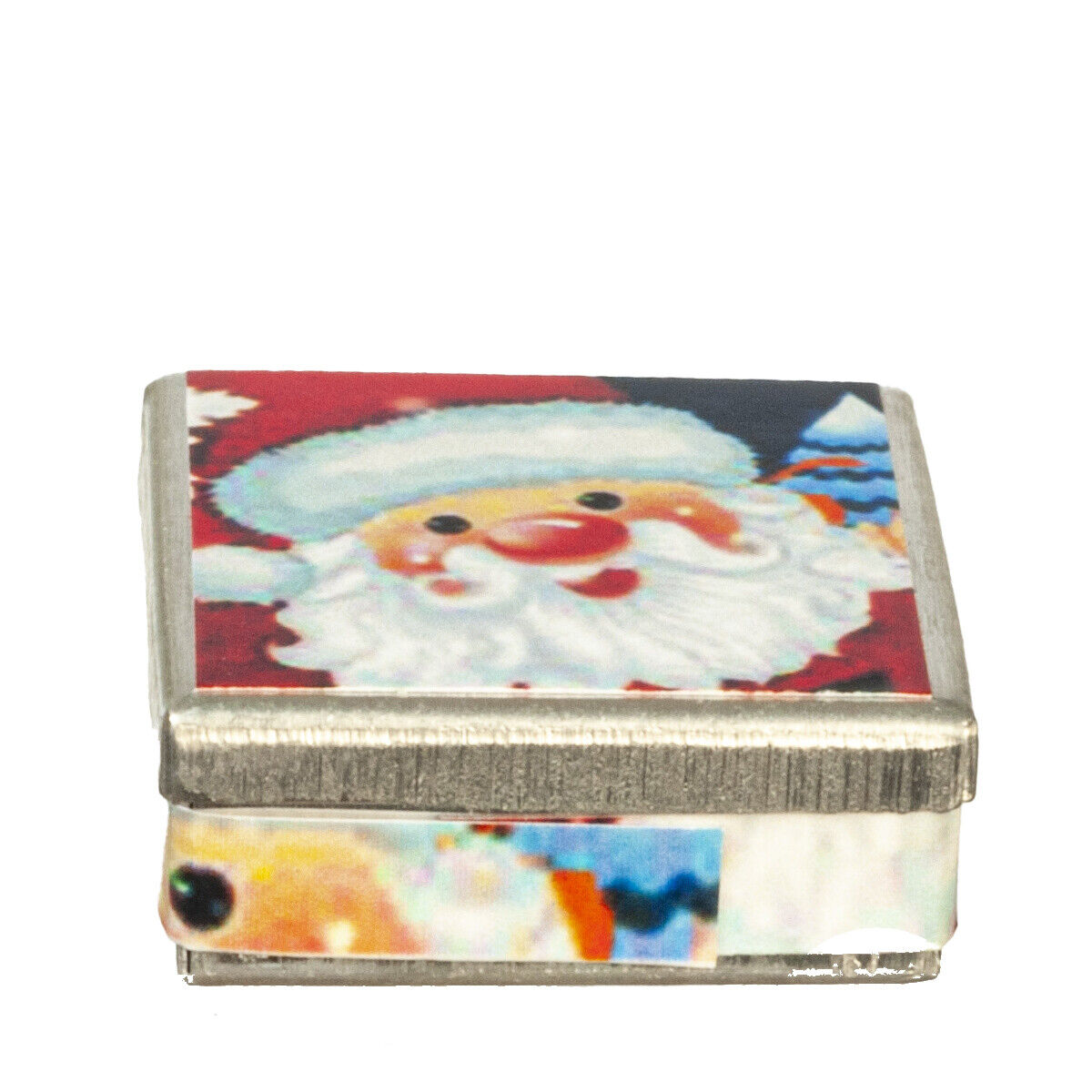 Dollhouse Miniature Santa Cookie Tin