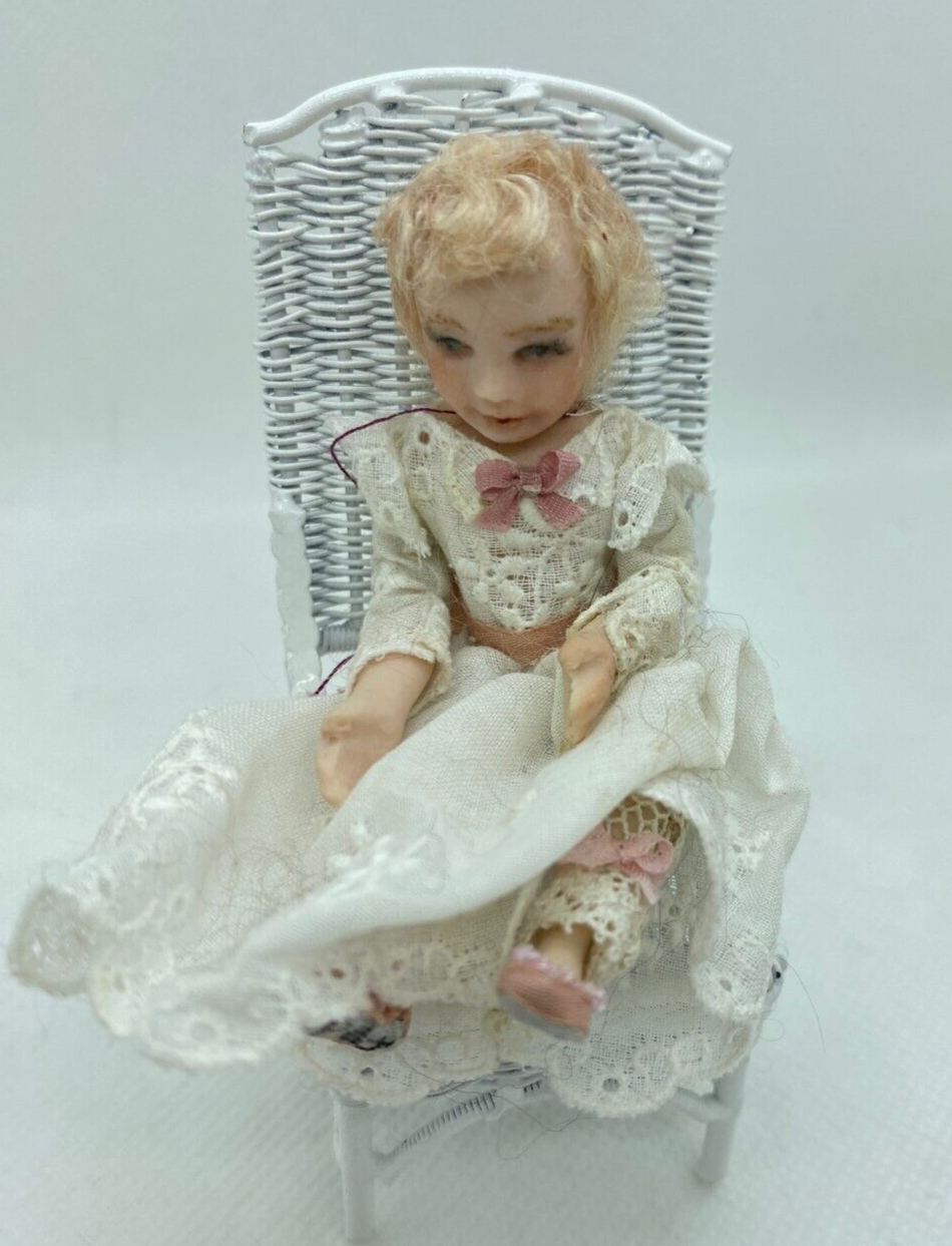 Dollhouse Miniature Handcrafted Child Doll by Pat Jackson