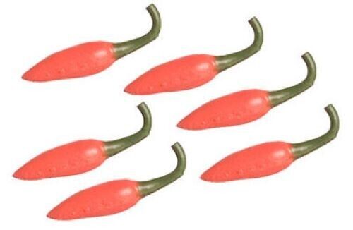 Dollhouse Miniature Red Chilies, 6 Pieces, by Falcon Miniatures