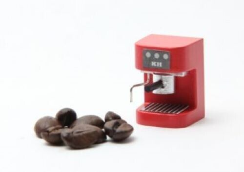 Dollhouse Miniature Red Espresso Maker Handcrafted by Delph Miniatures