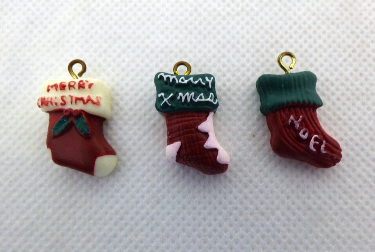 Dollhouse Miniature Stocking Ornaments Set of 3