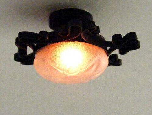 Miniature Dollhouse Ornate Ceiling Lamp 12V