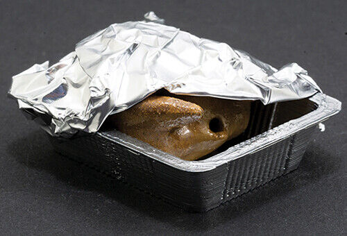 Dollhouse Miniature Turkey in Roasting Pan with Foil, Large