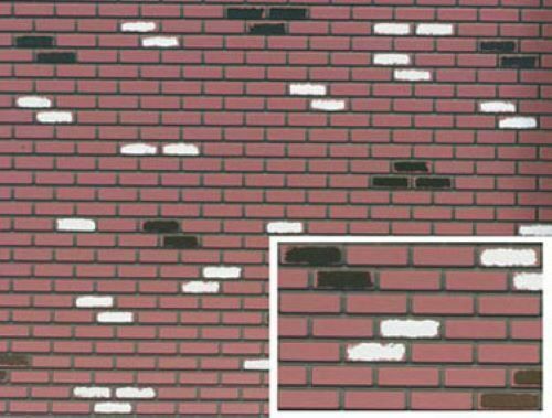 Dollhouse Miniature Used Brick Flooring Red/White on Black 11x15.5
