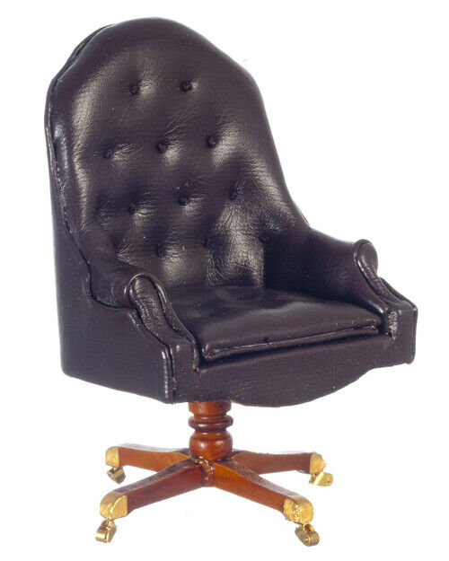 Platinum Collection - Dollhouse Miniature Resolute Desk Chair in Walnut