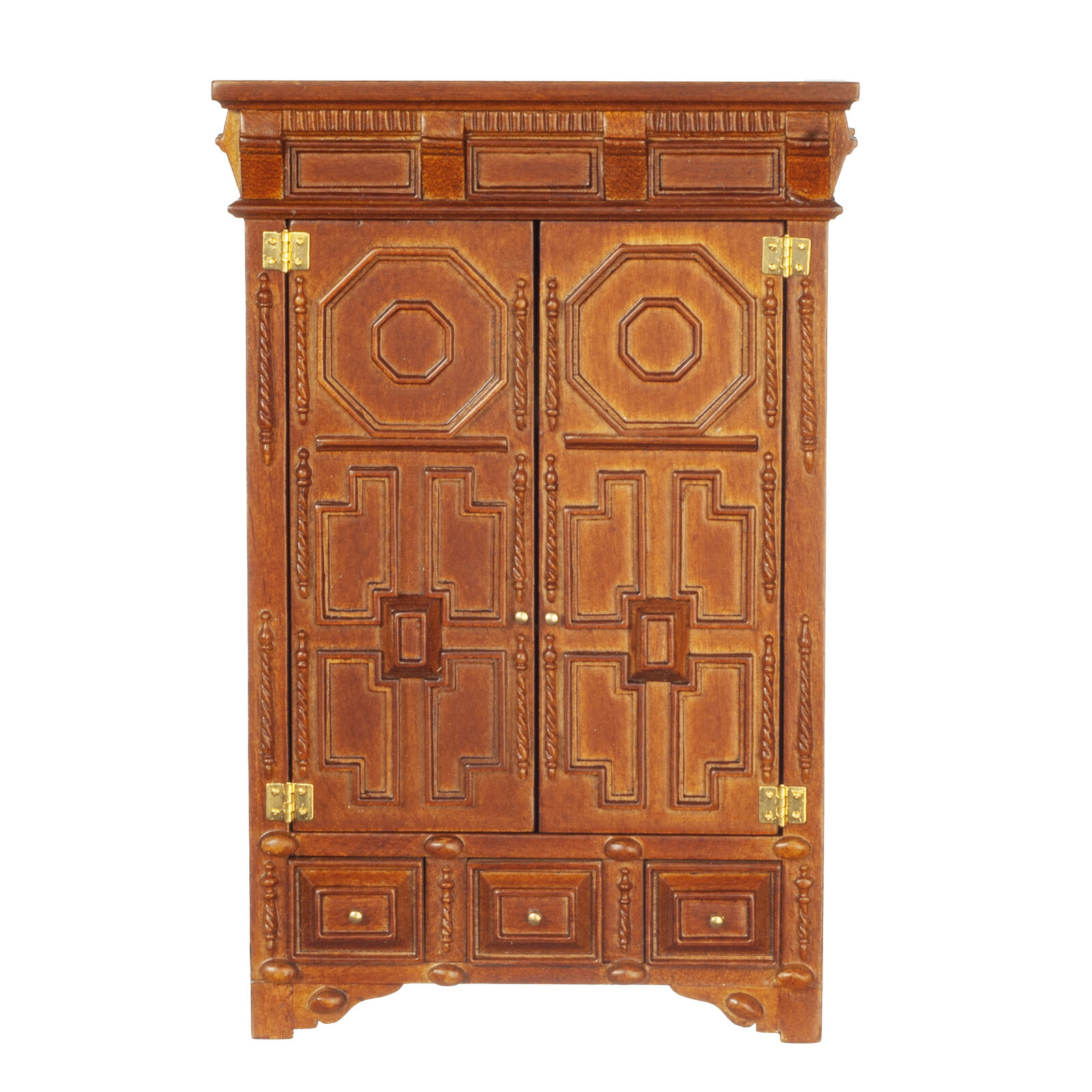 JBM  Dollhouse Miniature Walnut Cabinet