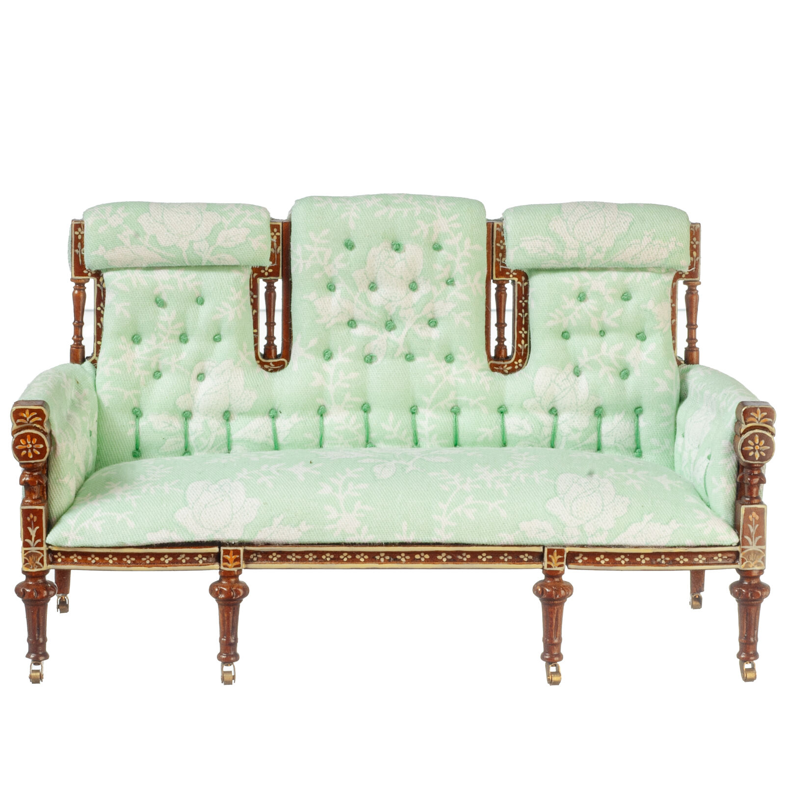 Dollhouse Miniature JBM French Settee in Green Floral