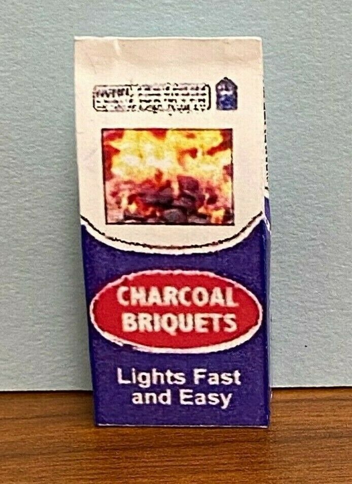 Dollhouse Miniature Bag of Charcoal Briquettes - Handcrafted