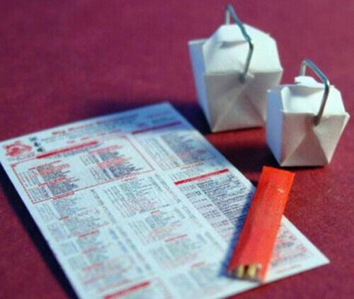 Dollhouse Miniature Chinese Take Out  Set of 4