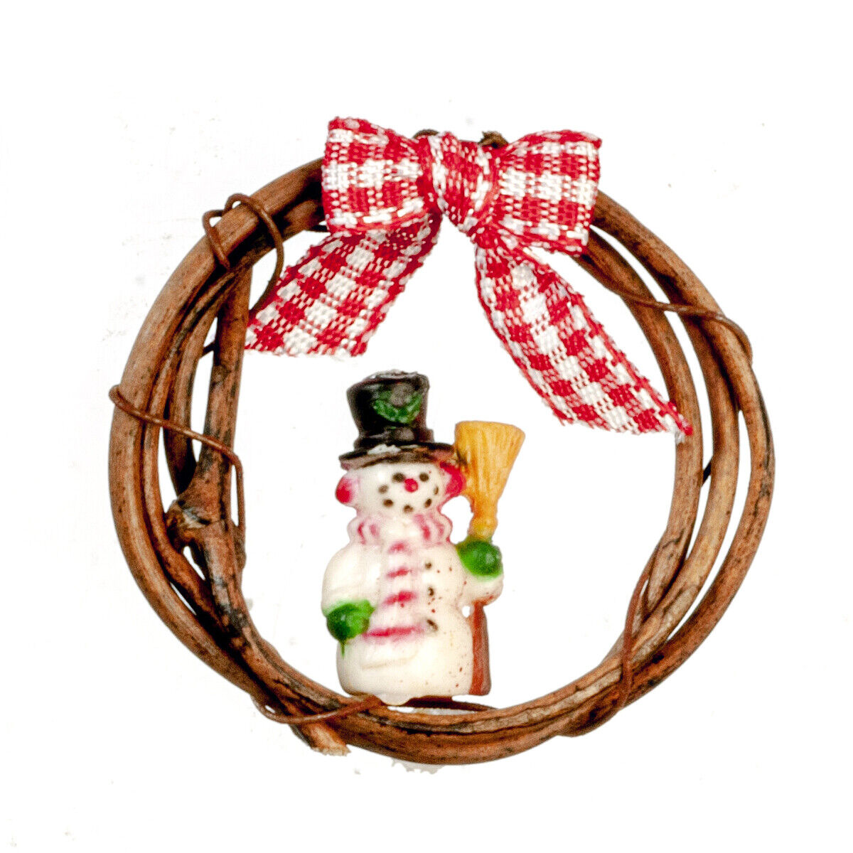 Dollhouse Miniature Tall Snowman Wreath