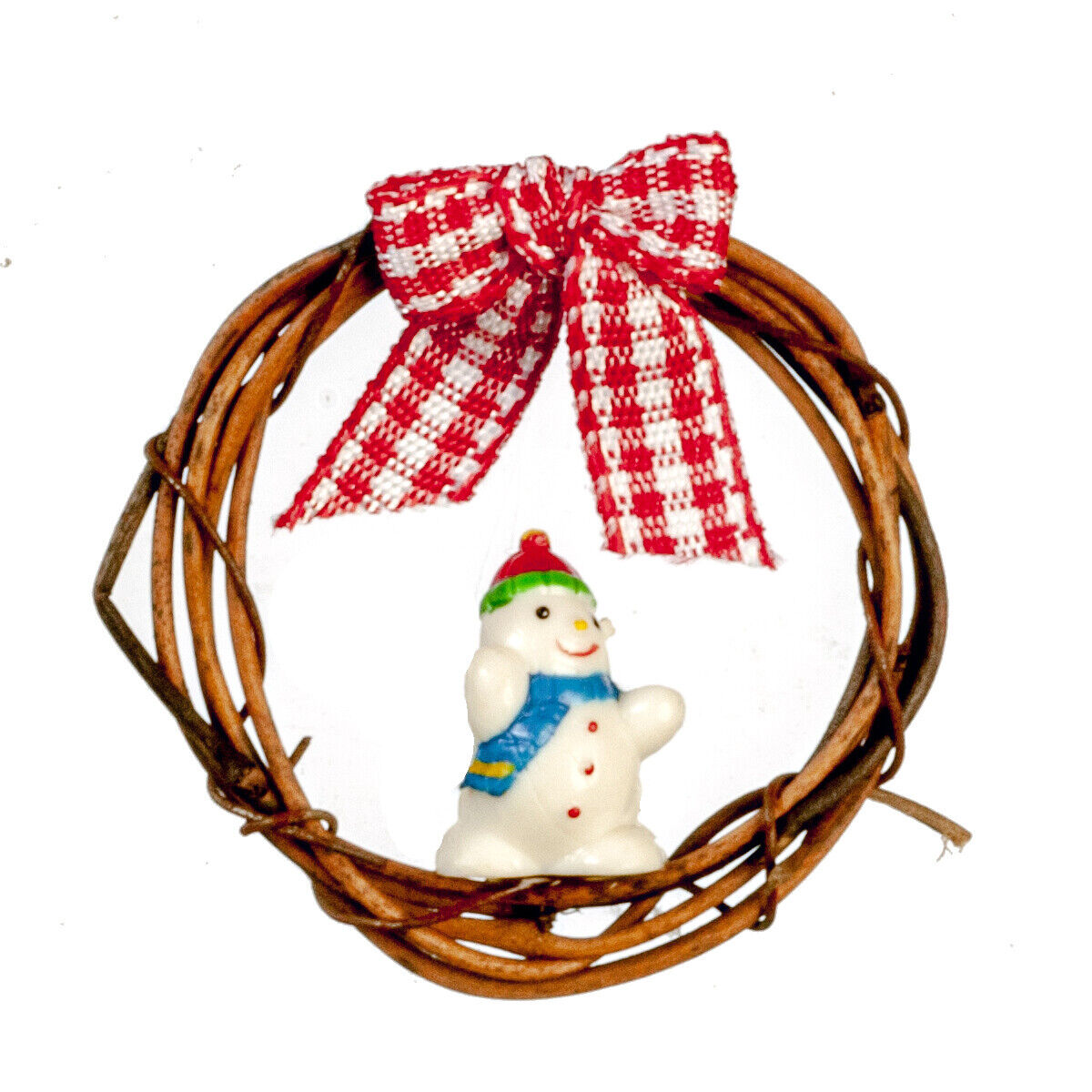 Dollhouse Miniature SHort Snowman Wreath