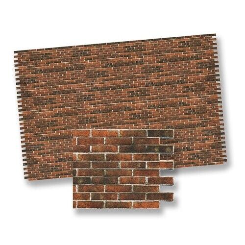 Dollhouse Miniature Dark Brick Wall Material - Textured