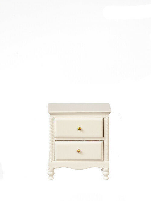White Bedside Table by JBM - Dollhouse Miniature