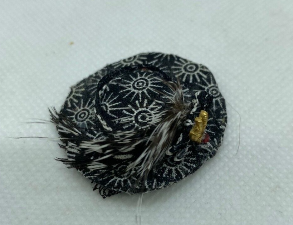 Dollhouse Miniature Handcrafted Black Hat by Pat Jackson