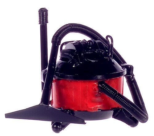 Dollhouse Miniature Portable Shop Vacuum Cleaner, Red