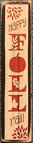 Dollhouse Miniature Porch Board Sign - Happy  Fall
