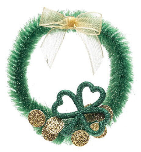 Dollhouse Miniature Shamrock Wreath