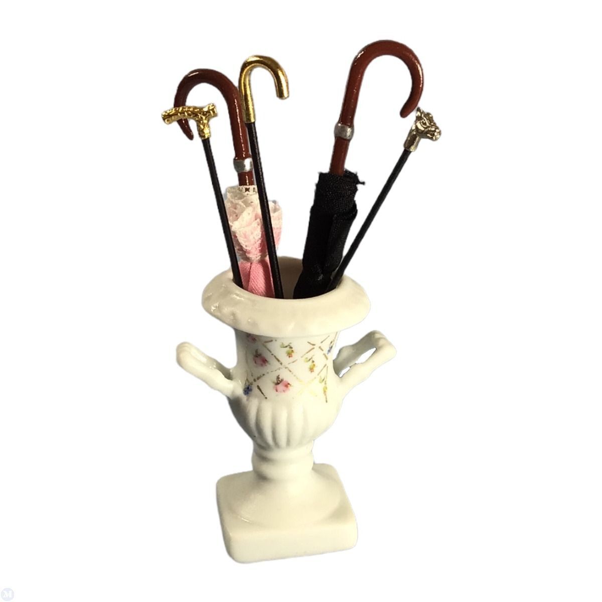 Reutter Porcelain - Dollhouse Miniature Decorated Porcelain Umbrella Stand