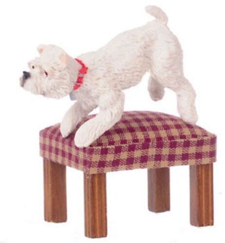 Dollhouse Miniature West Highland Terrier Standing - White