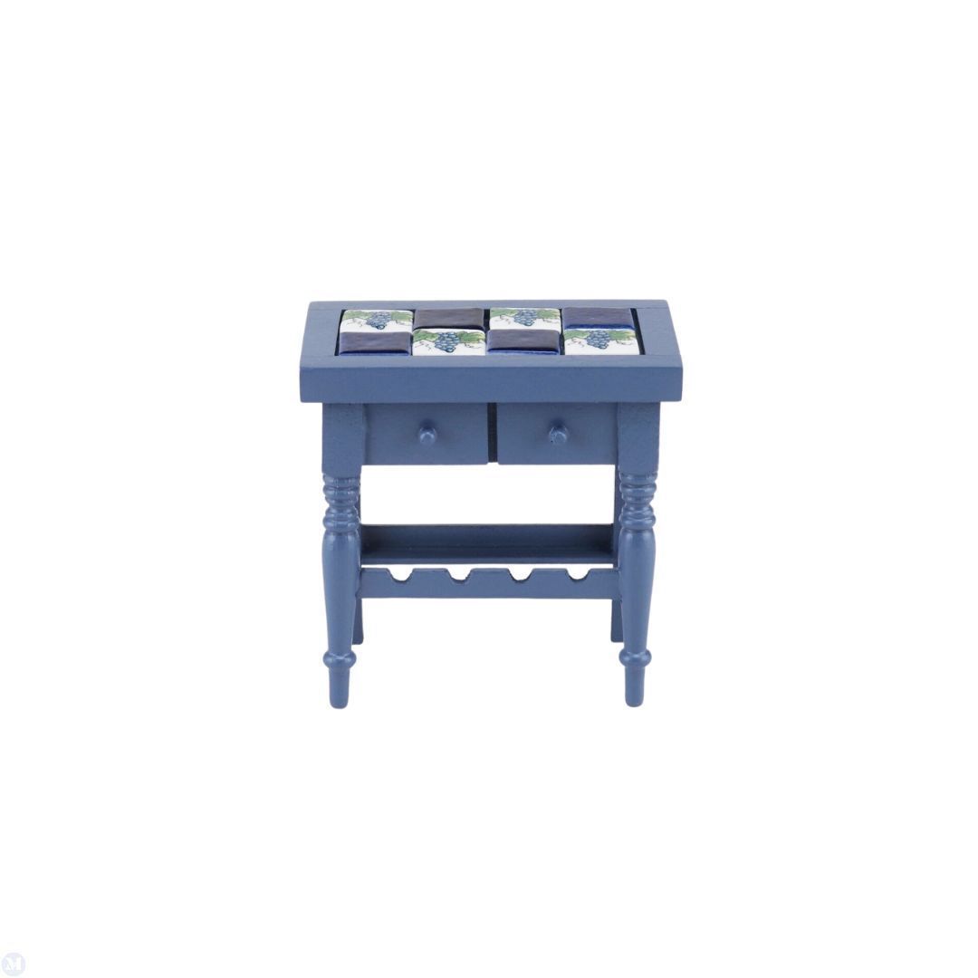 Reutter Porcelain - Dollhouse Miniature Blue Tile Kitchen Table