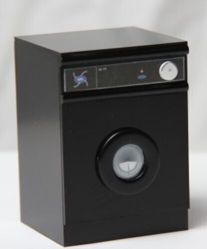 Dollhouse Miniature Black Washing Machine by Delph Miniatures
