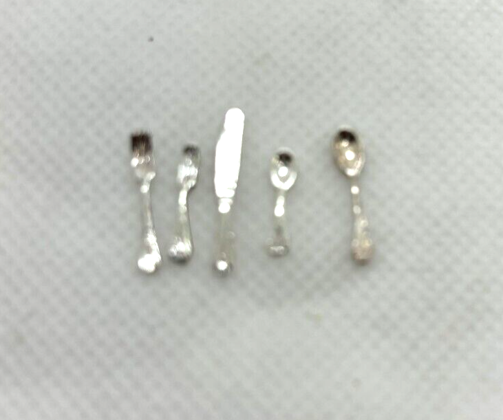 Dollhouse Miniature Silverware Set of 5 by Falcon Miniatures