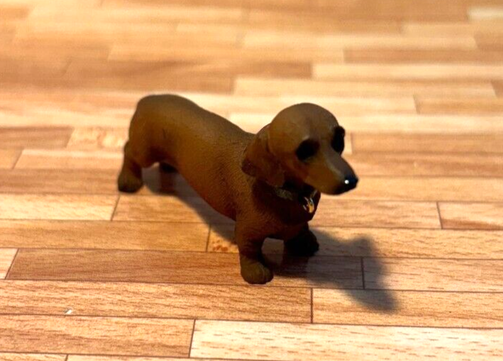 Dollhouse Miniature Brown Miniature Dachshund by Heidi Ott