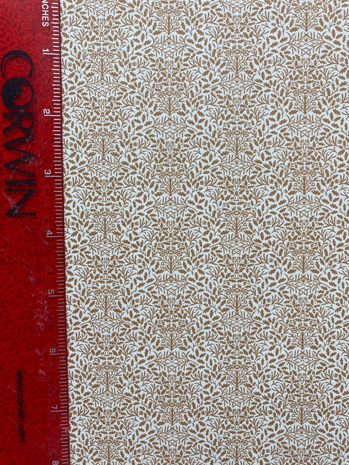 Dollhouse Miniature Wallpaper Acorns, Brown on Cream, by Jackson Miniatures