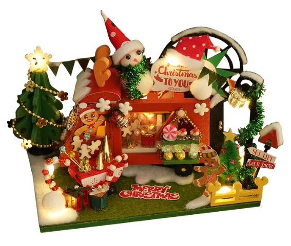 Cutebee Dollhouse Lighted Christmas Display DIY