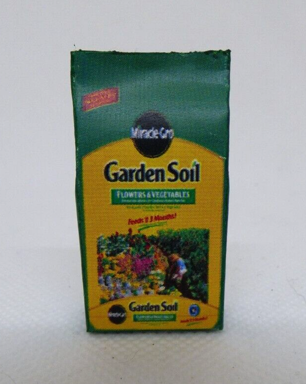 Dollhouse Miniature Miracle Grow Garden Soil Bag