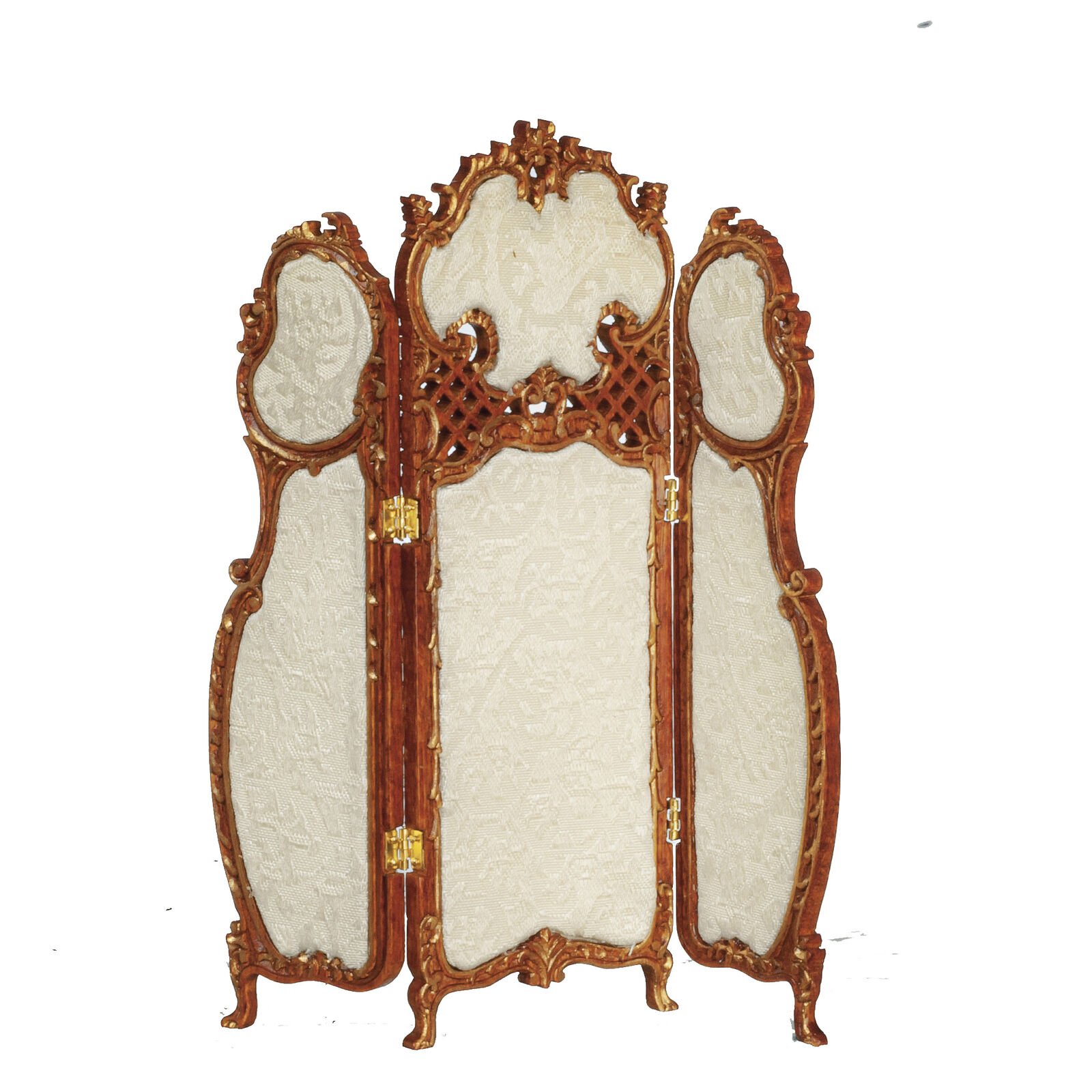 JBM Dollhouse Miniature Louis XV Dressing Screen in Walnut