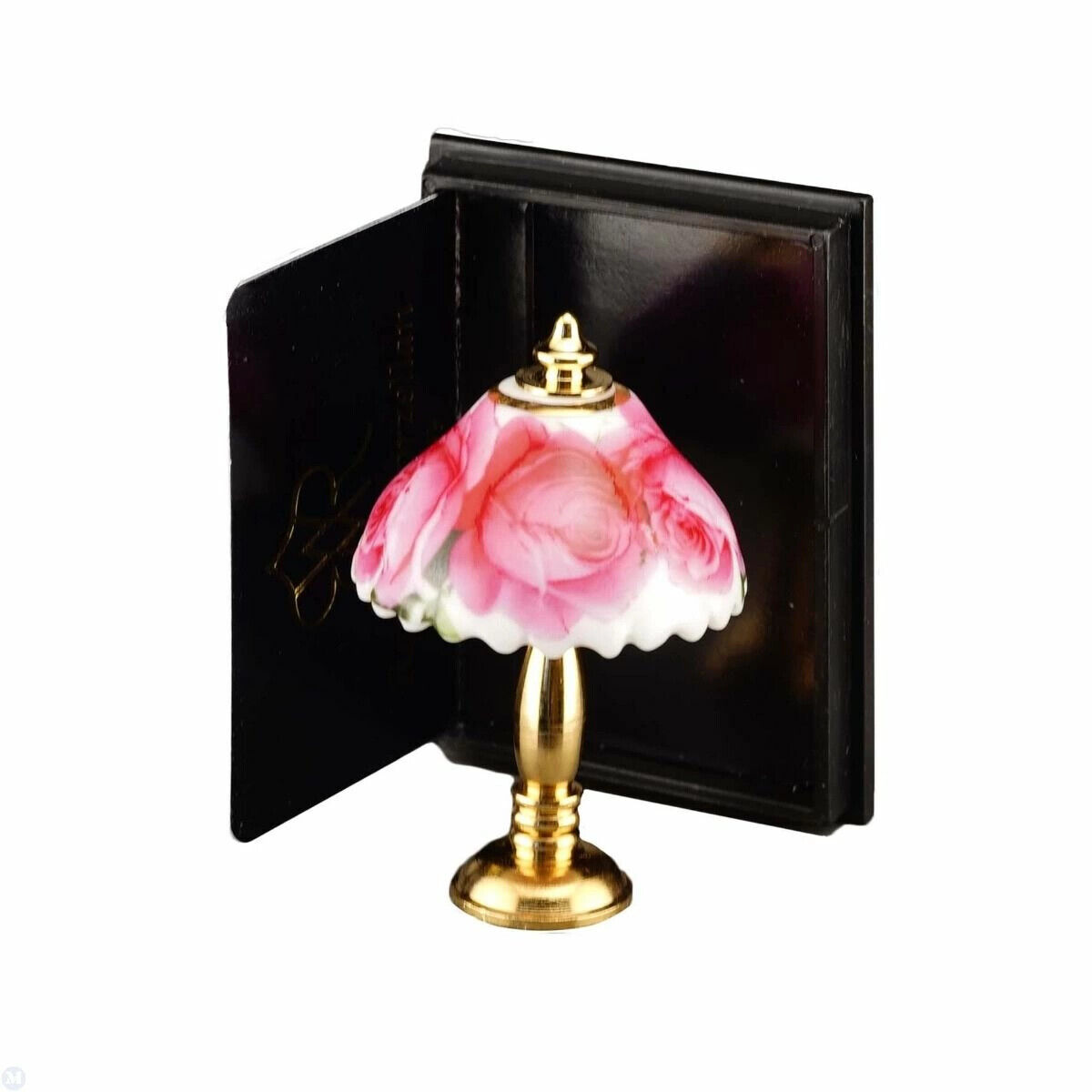 Reutter Porcelain - Dollhouse Miniature Non-Working Lamp in Rose Design