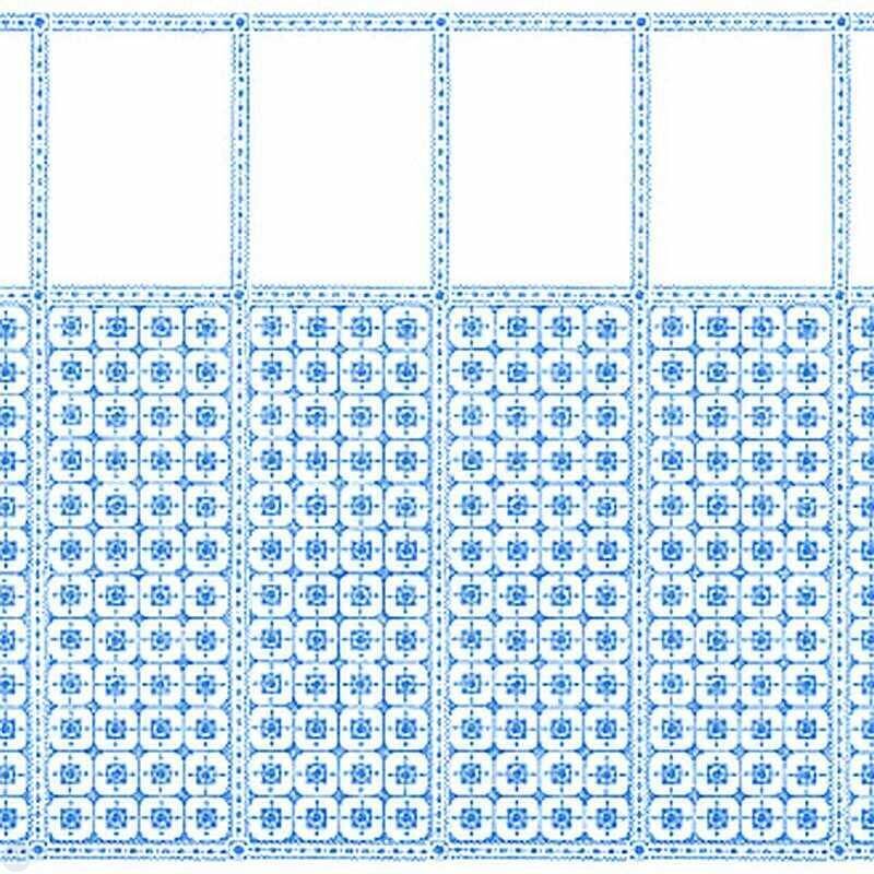 Mini Mundus Dollhouse Wallpaper - Venetian Blue Tiles